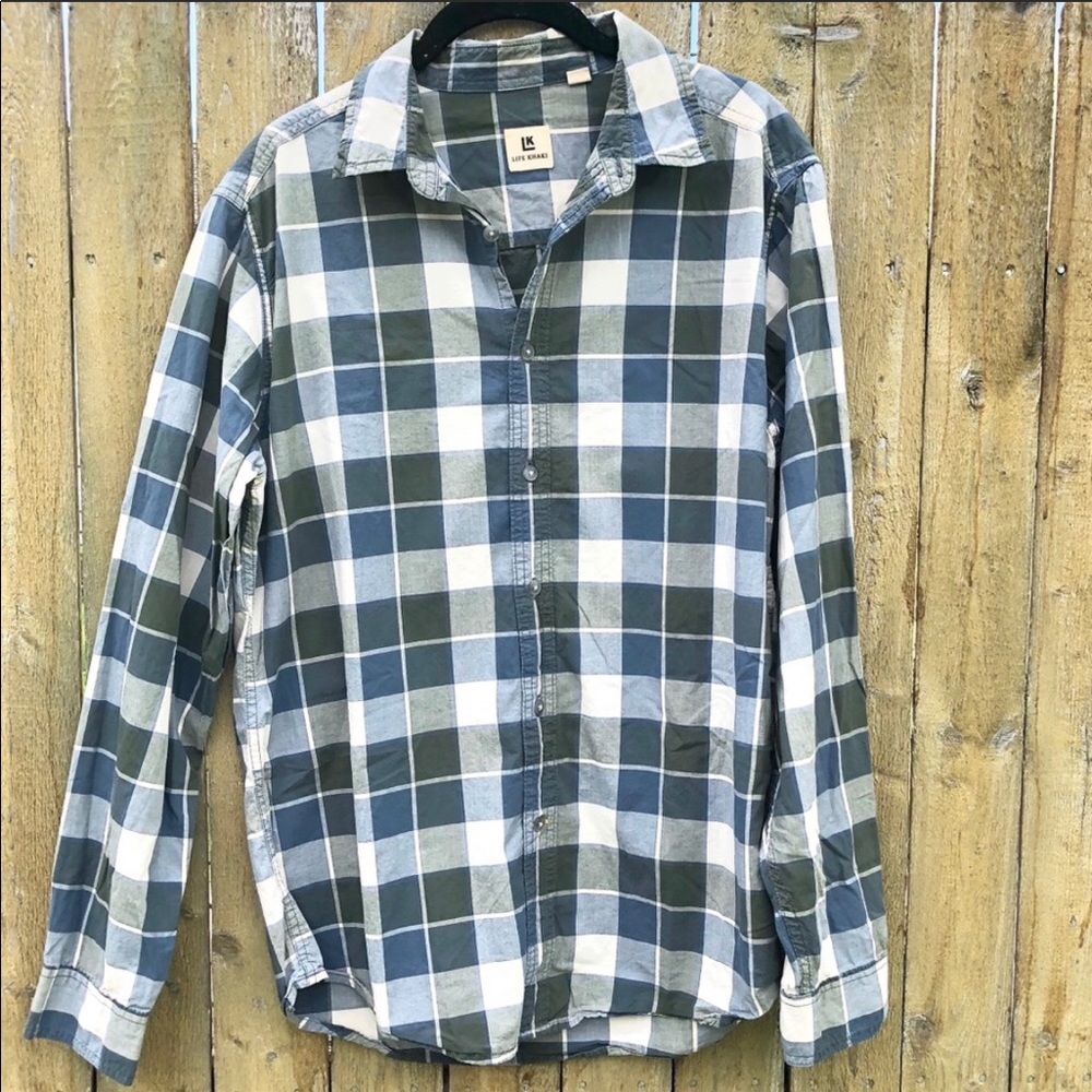 Life Khaki Plaid Button Down Shirt